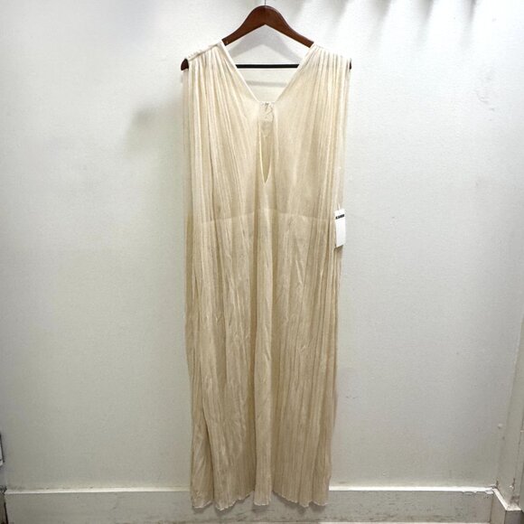 Jil Sander V-Neck Pleated Midi Dress US 4 - Picture 6 of 9